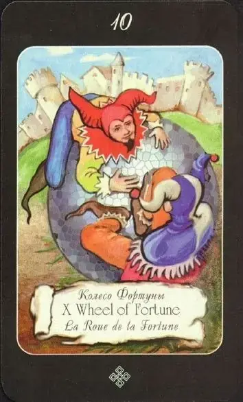 Wheel card from the The Age of Aquarius Tarot deck