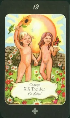 The Sun card from the The Age of Aquarius Tarot deck
