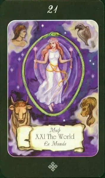 The World card from the The Age of Aquarius Tarot deck