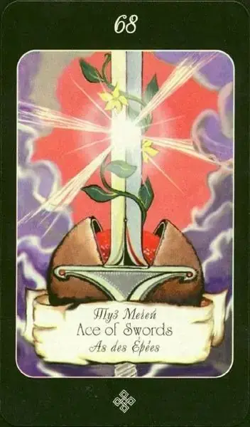 Ace of Swords card from the The Age of Aquarius Tarot deck
