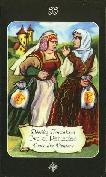 2 of Pentacles card from the The Age of Aquarius Tarot deck