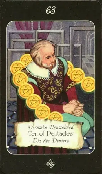 10 of Pentacles card from the The Age of Aquarius Tarot deck