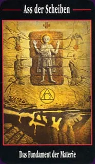 Ass der Scheiben card from the Akron Tarot deck
