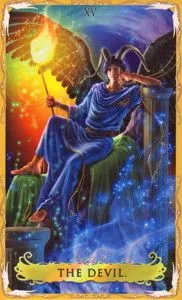 The Devil card from the Alchemia Tarot deck