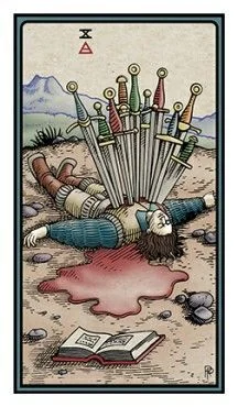 10 of Swords - The Alchemical Tarot - Tarot Deck by Robert M. Place