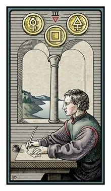 3 of Pentacles - The Alchemical Tarot - Tarot Deck by Robert M. Place