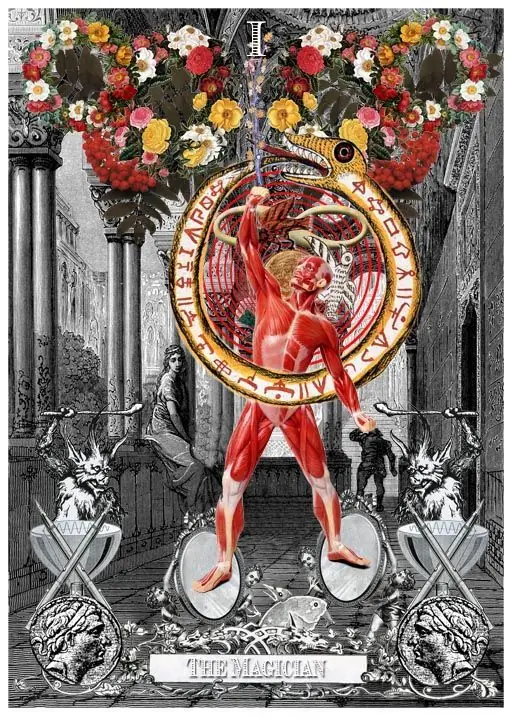 The Magician card from the Alchemical Visions Tarot deck