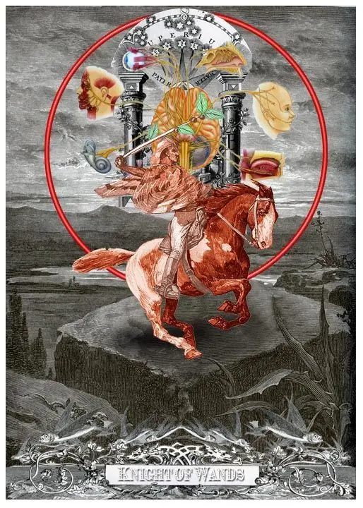 Knight of Wands card from the Alchemical Visions Tarot deck