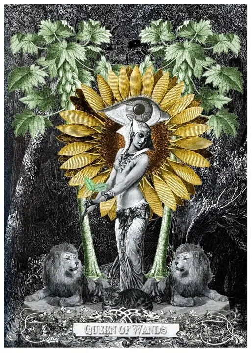 Queen of Wands card from the Alchemical Visions Tarot deck