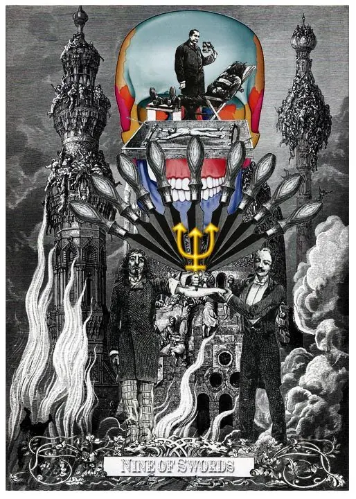 9 of Swords card from the Alchemical Visions Tarot deck