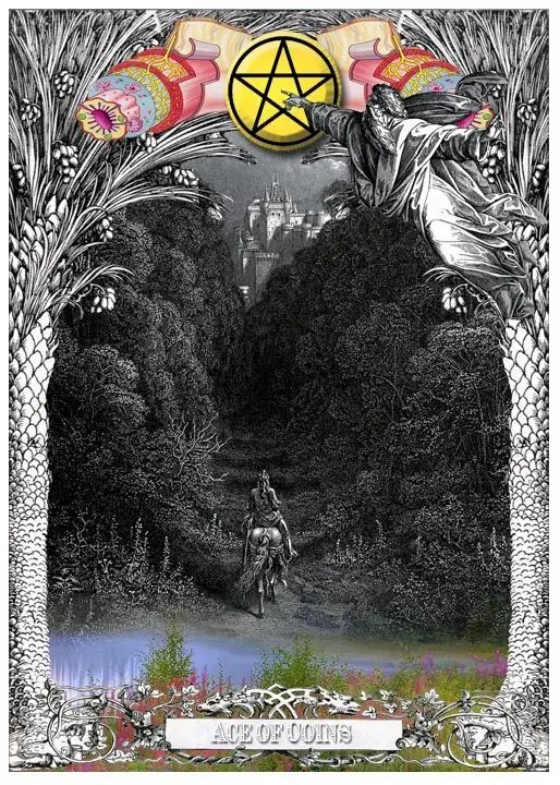 Ace of Coins card from the Alchemical Visions Tarot deck