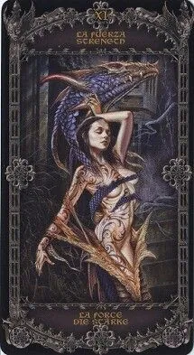 Alchemy England Tarot recovered source card 09 card from the Alchemy England Tarot deck