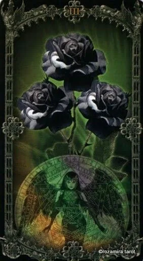Three of Wands from the Alchemy 1977 England Tarot Deck