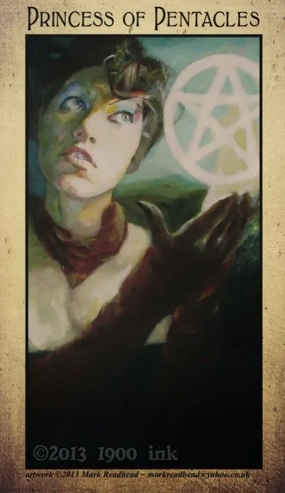 Princess of Pentacles card from the Amanda Palmer Tarot deck