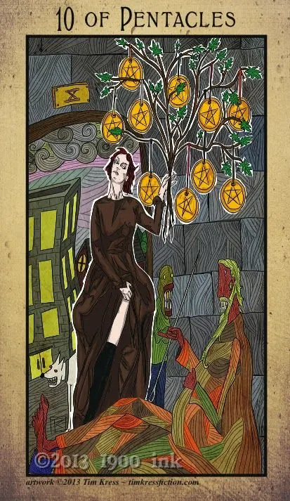 10 of Pentacles card from the Amanda Palmer Tarot deck
