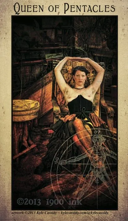 Queen of Pentacles card from the Amanda Palmer Tarot deck