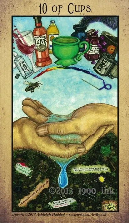 10 of Cups card from the Amanda Palmer Tarot deck