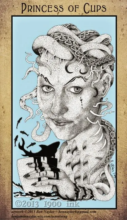 Princess of Cups card from the Amanda Palmer Tarot deck
