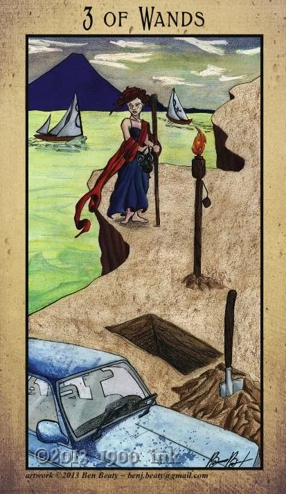 8 of Wands card from the Amanda Palmer Tarot deck