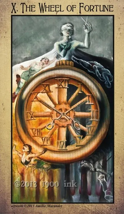 Wheel of Fortune card from the Amanda Palmer Tarot deck