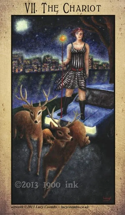 The Chariot card from the Amanda Palmer Tarot deck