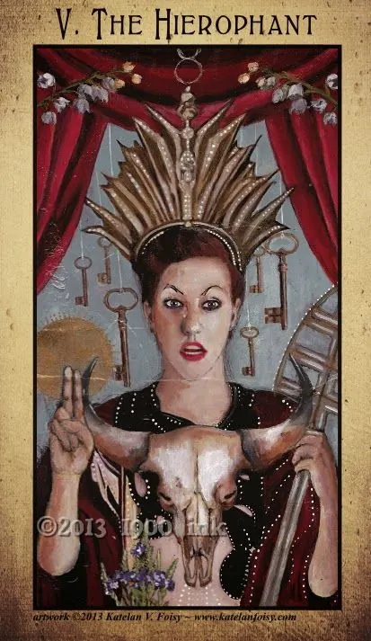 The Hierophant card from the Amanda Palmer Tarot deck