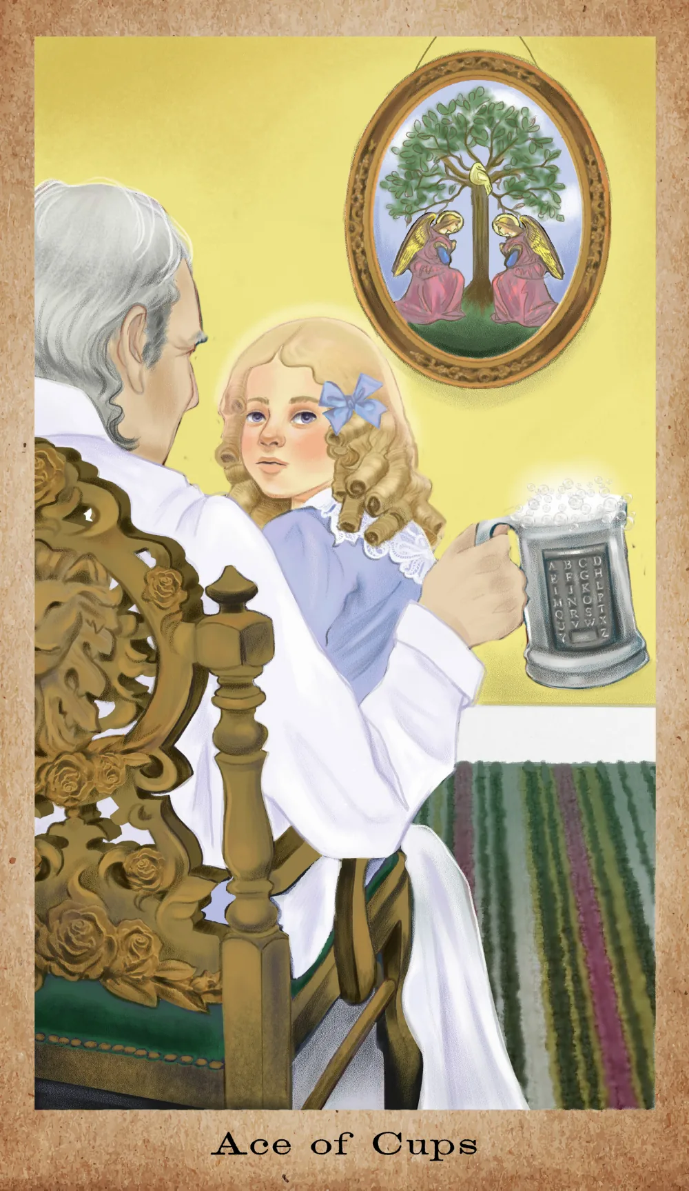 Ace of Cups card from the American Renaissance Tarot deck
