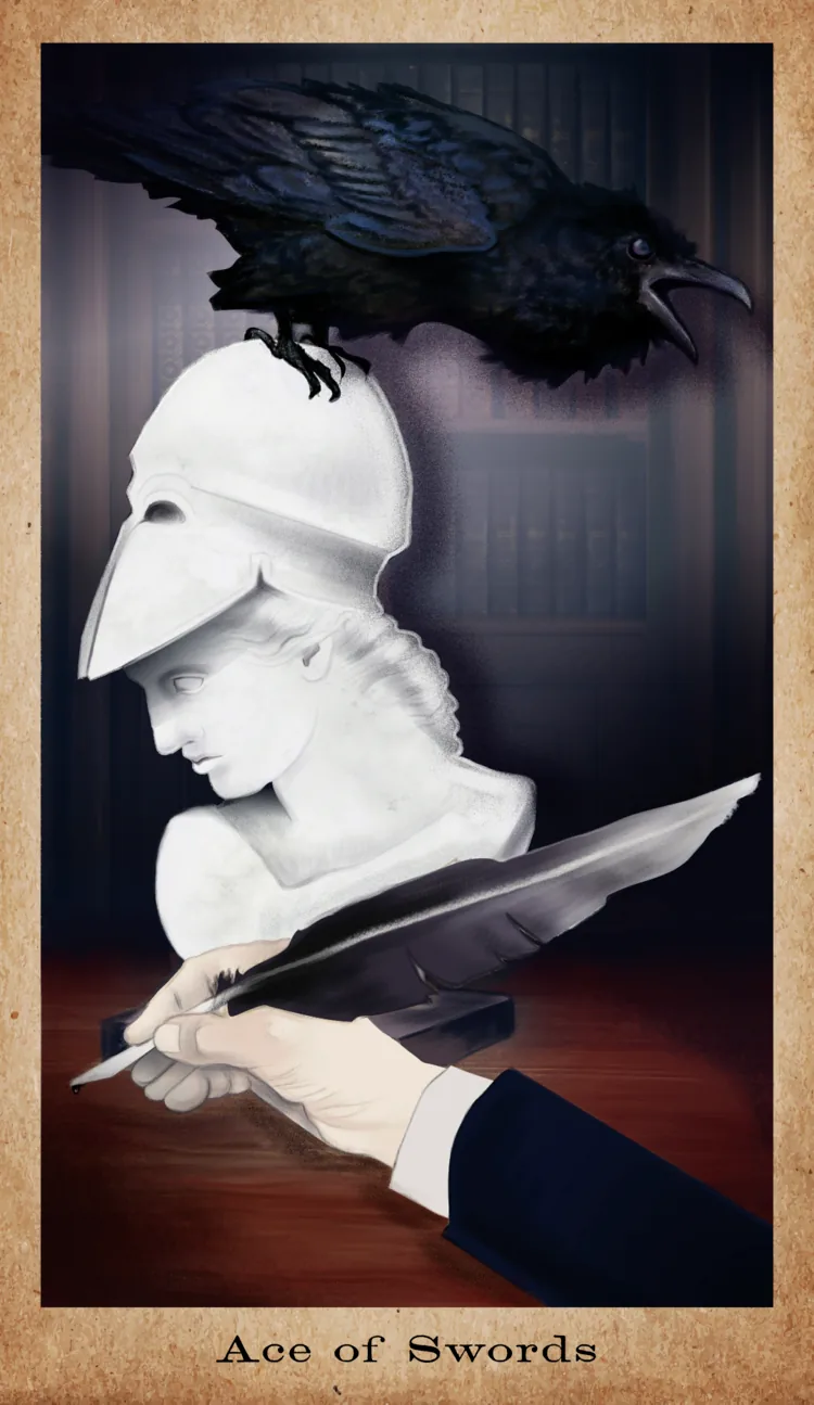 Ace of Swords card from the American Renaissance Tarot deck