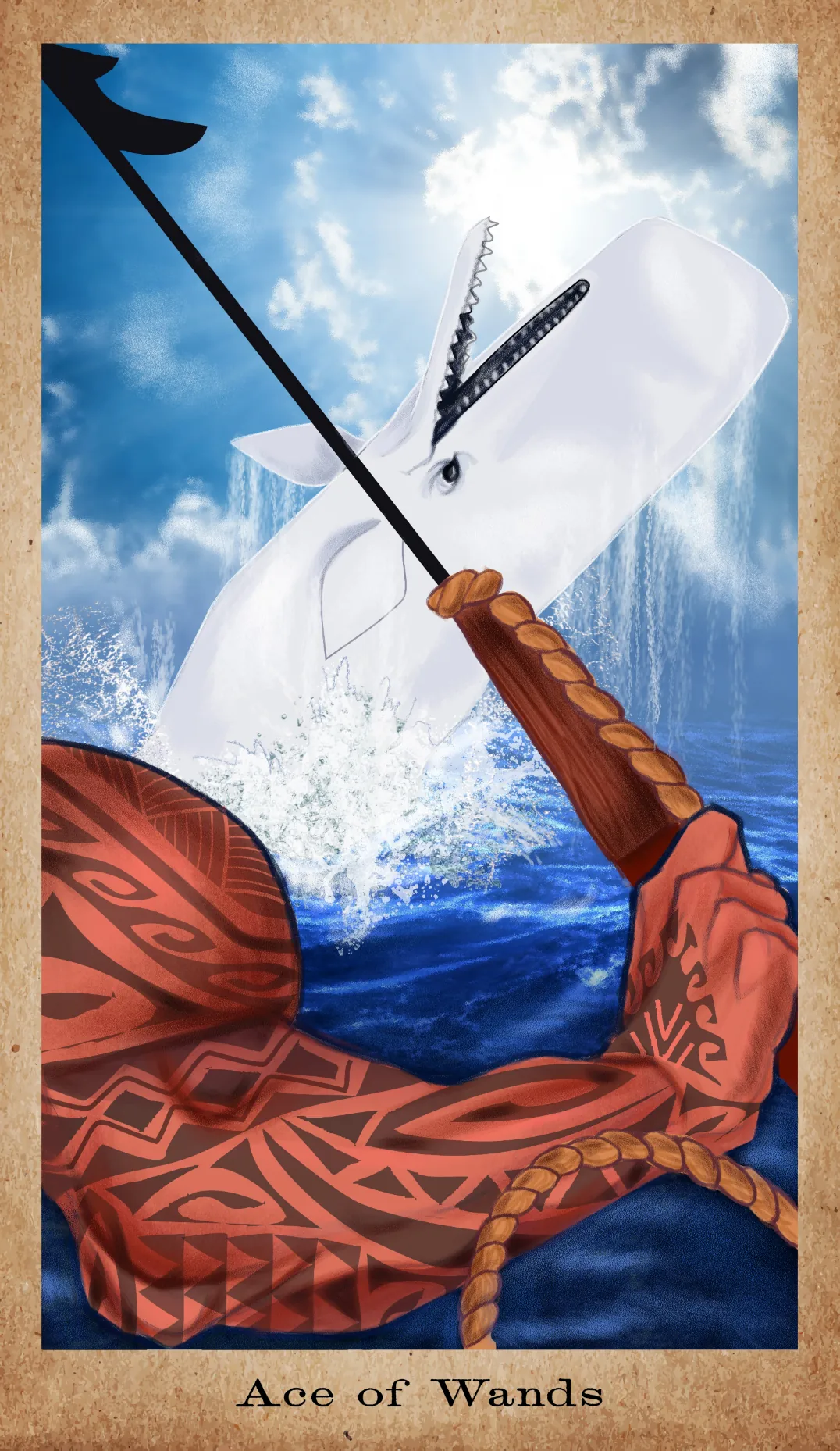 Ace of Wands card from the American Renaissance Tarot deck