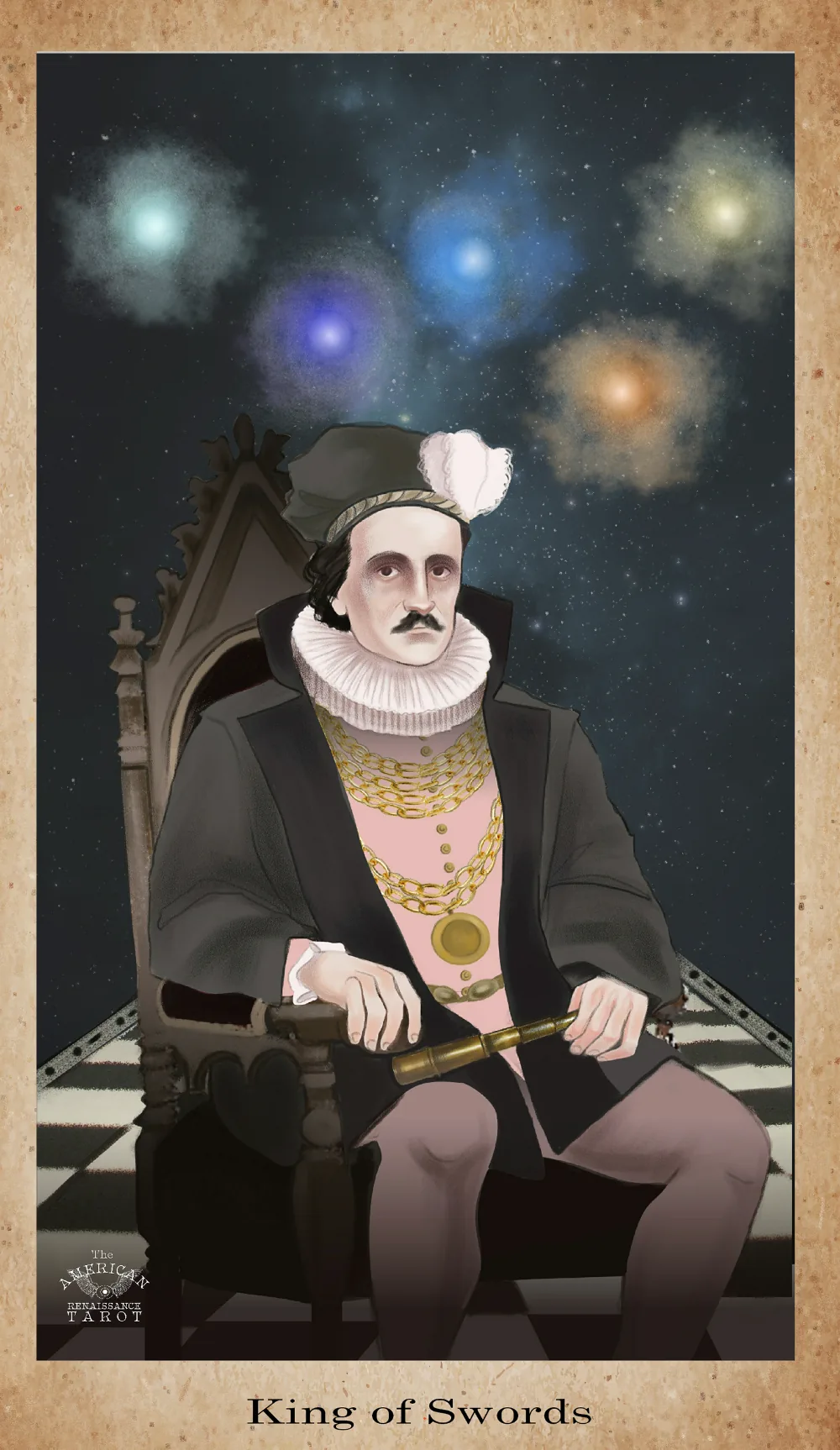 King of Swords card from the American Renaissance Tarot deck