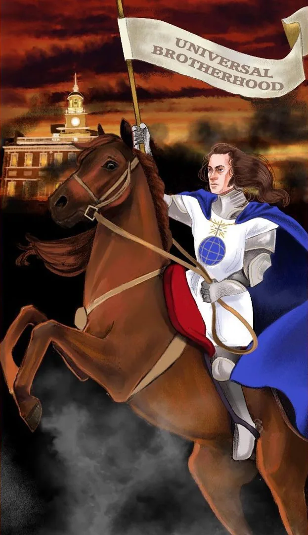 Knight of Wands card from the American Renaissance Tarot deck