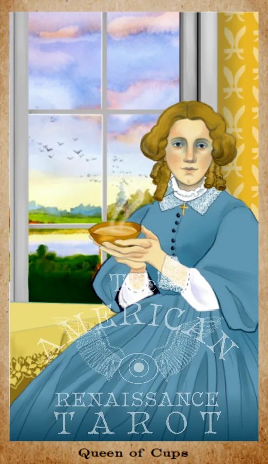 Queen of Cups card from the American Renaissance Tarot deck