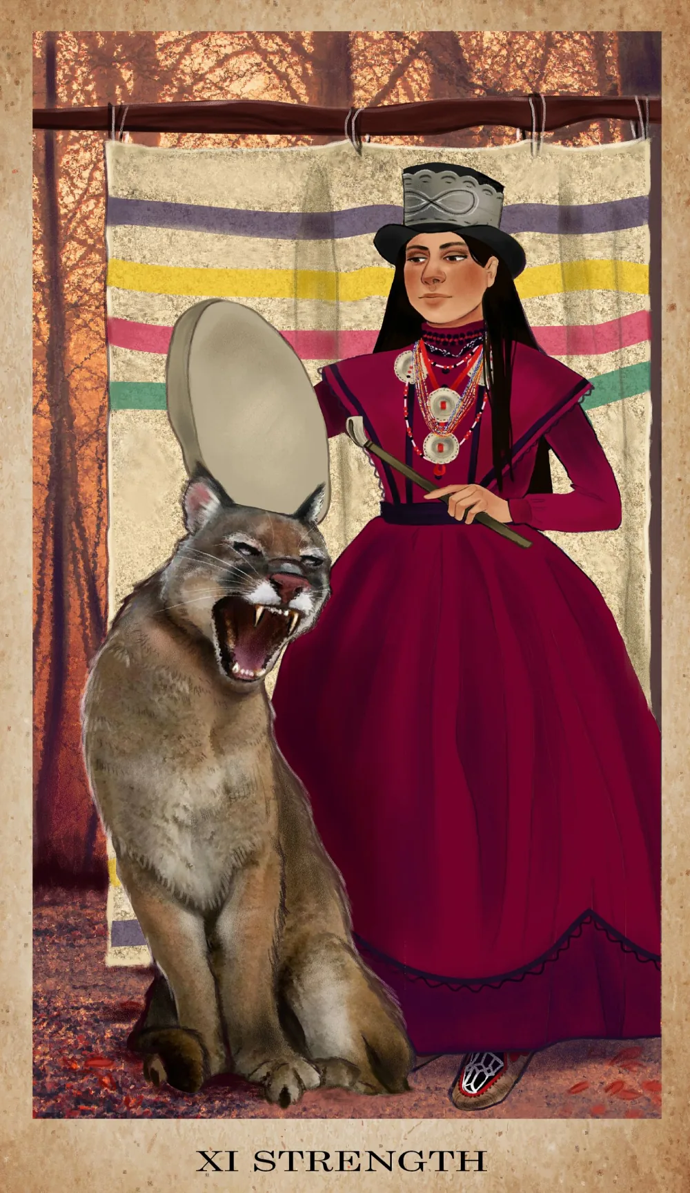 Strength card from the American Renaissance Tarot deck