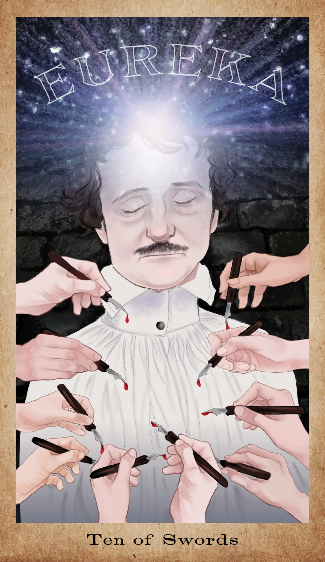 Ten of Swords card from the American Renaissance Tarot deck