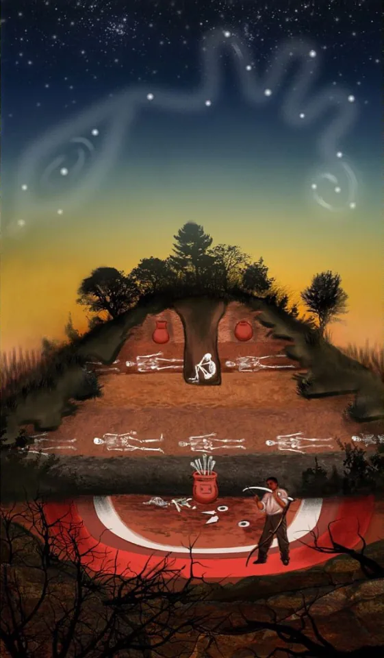 The Hanged Man card from the American Renaissance Tarot deck