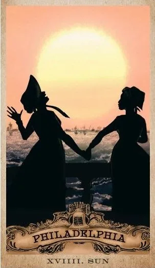 The Sun card from the American Renaissance Tarot deck