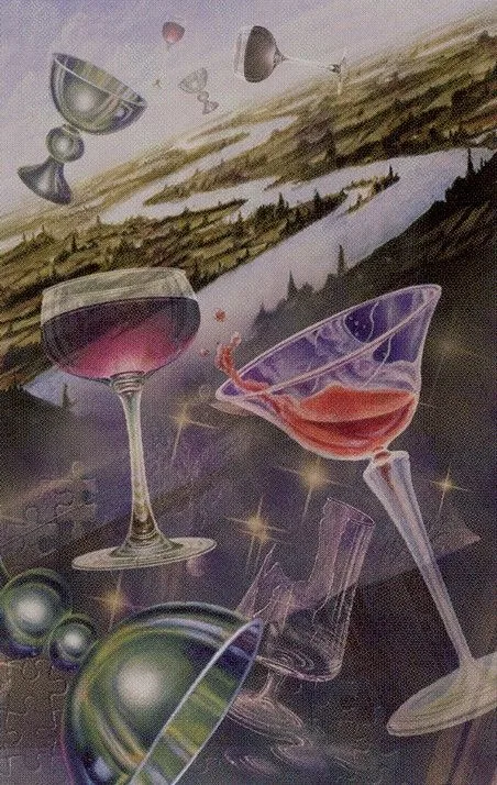 Five of Cups from the Ananda Tarot deck