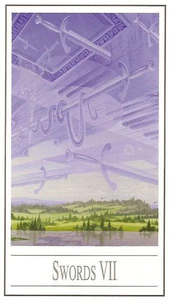 Seven of Swords from the Ananda Tarot deck
