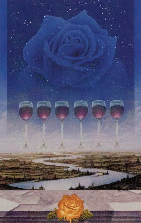 Seven of Cups from the Ananda Tarot deck