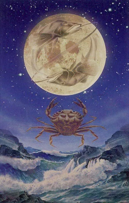 Moon of Spheres from the Ananda Tarot deck