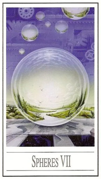 Seven of Spheres from the Ananda Tarot deck