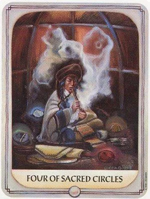 the four of sacred circles tarot card
