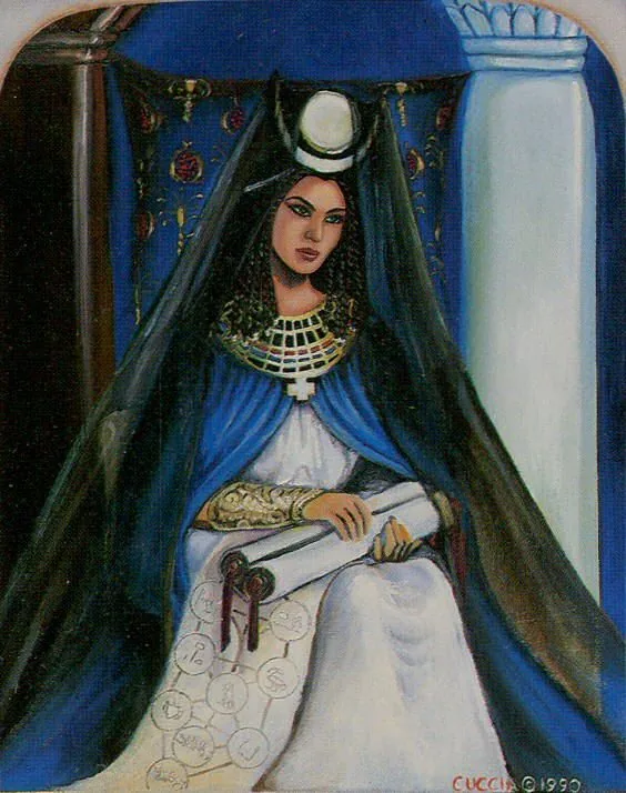 The High Priestess card from the Ancestral Path Tarot deck by Julie Cuccia-Watts