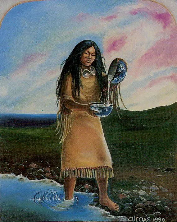Justice card from the Ancestral Path Tarot deck by Julie Cuccia-Watts