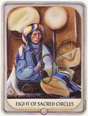Ancestral Path Tarot Deck Review 13 Eight of Sacred Circles card from the Ancestral Path Tarot deck