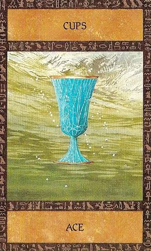 Ancient Egyptian Tarot Review 13 Ace of Cups card from the Ancient Egyptian Tarot deck