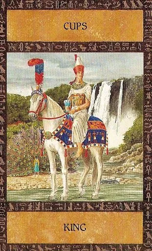 Ancient Egyptian Tarot Review 16 King of Cups card from the Ancient Egyptian Tarot deck