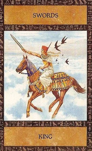 King of Swords card from the Ancient Egyptian Tarot deck