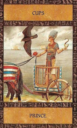 Prince of Cups card from the Ancient Egyptian Tarot deck