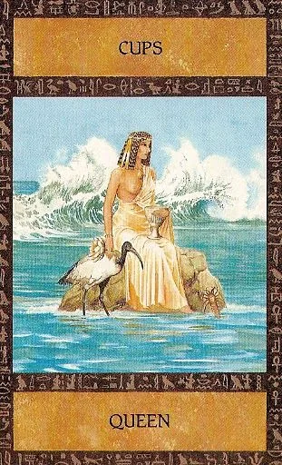 Ancient Egyptian Tarot Review 15 Queen of Cups card from the Ancient Egyptian Tarot deck